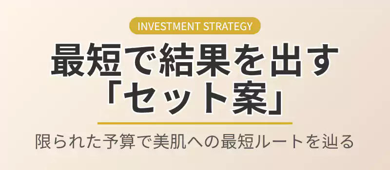 予算別のスキンケア最強セット案を提示するセクションバナー。