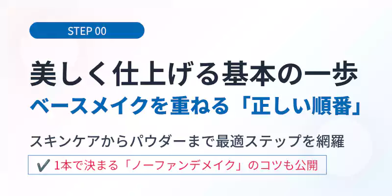 ベースメイクの重ねる順番とラロッシュポゼの位置づけを示したバナー