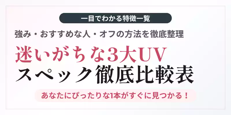 3大人気トーンアップUVのスペック比較・特徴まとめ
